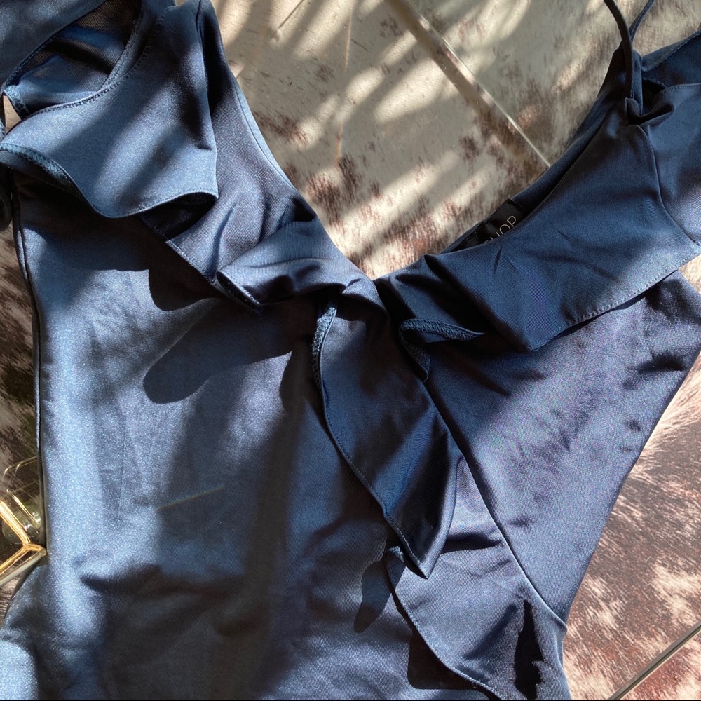 NWOT Silky Blue Topshop Bodysuit Nordstrom